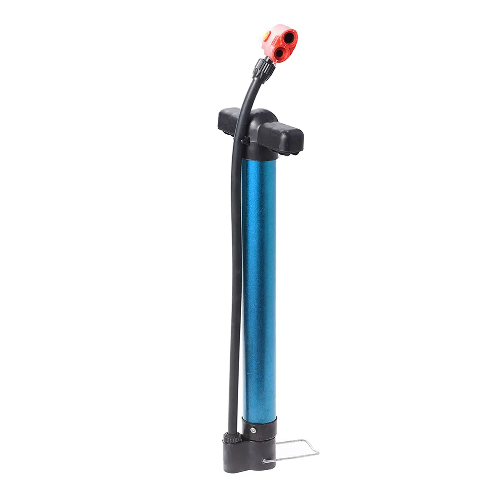Lightweight Portable Bike Pump with Long Aluminum Barrel Lockable Twin Head for Bicycle Vehicle Ball Balloon Inflation Cycling