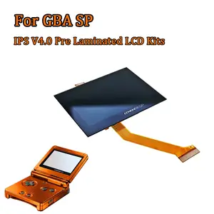 GBA SP,IPS,V4,バックライト,ボタン付きGBaspコンソールハウジング用のプレカットシェルを備えたLCDキット - AliExpress