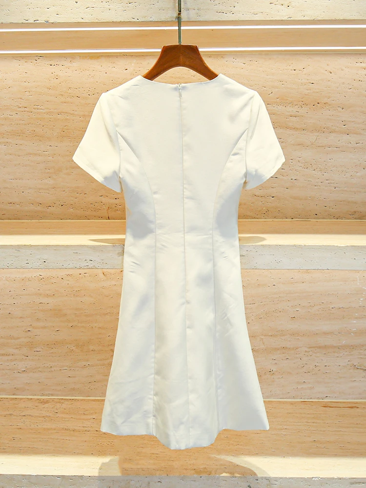 Spódnica South Oil High-End Women's Summer 2024 Star Nail Drill White Waist-Cinching ort Dr Ele Commute High Waist A-Line Skirt