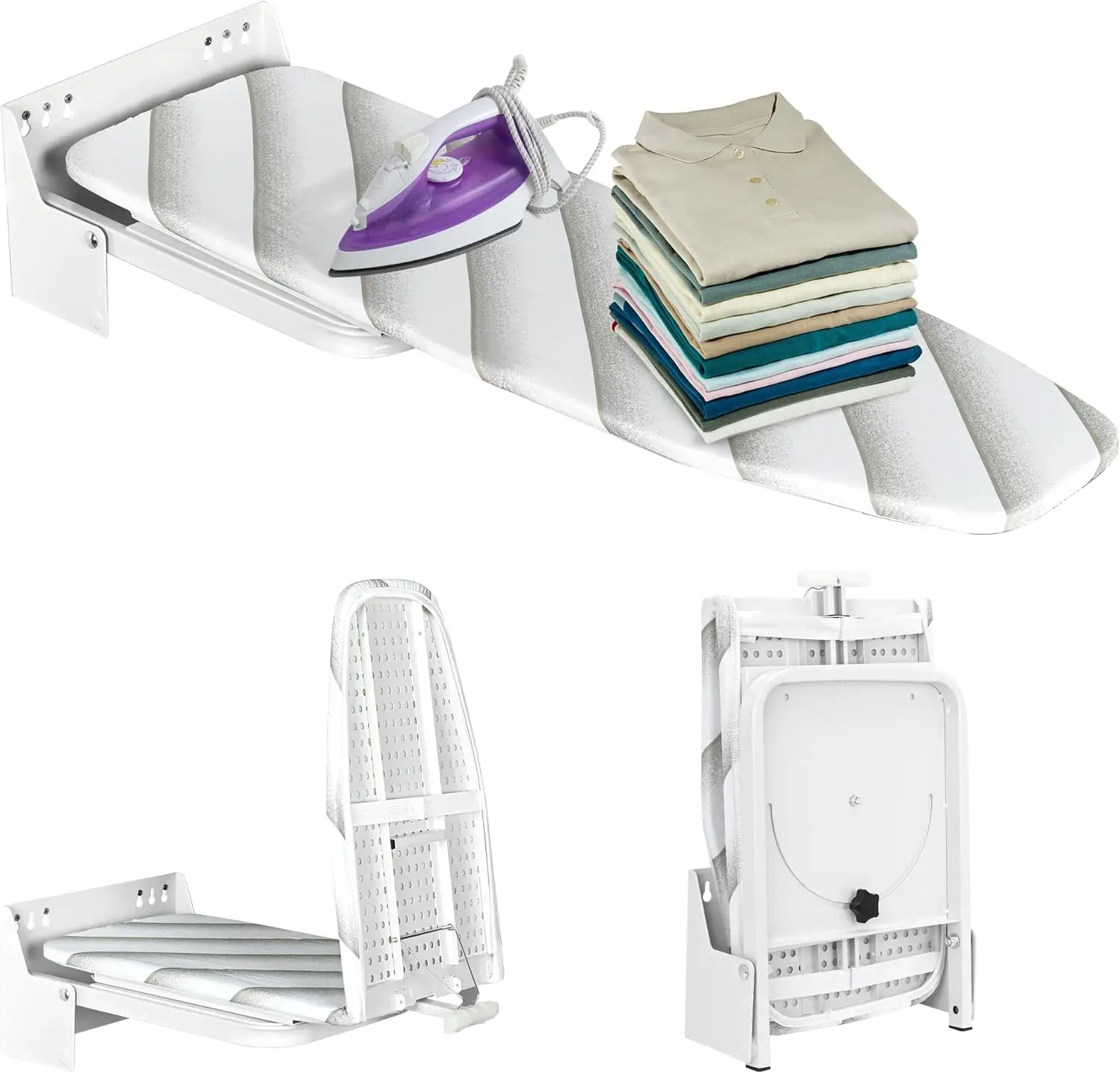 

Foldable Wall Mount Ironing Board 37.4x11.8x7.3 Inch with Heat Resistant Cover for Home Laundry