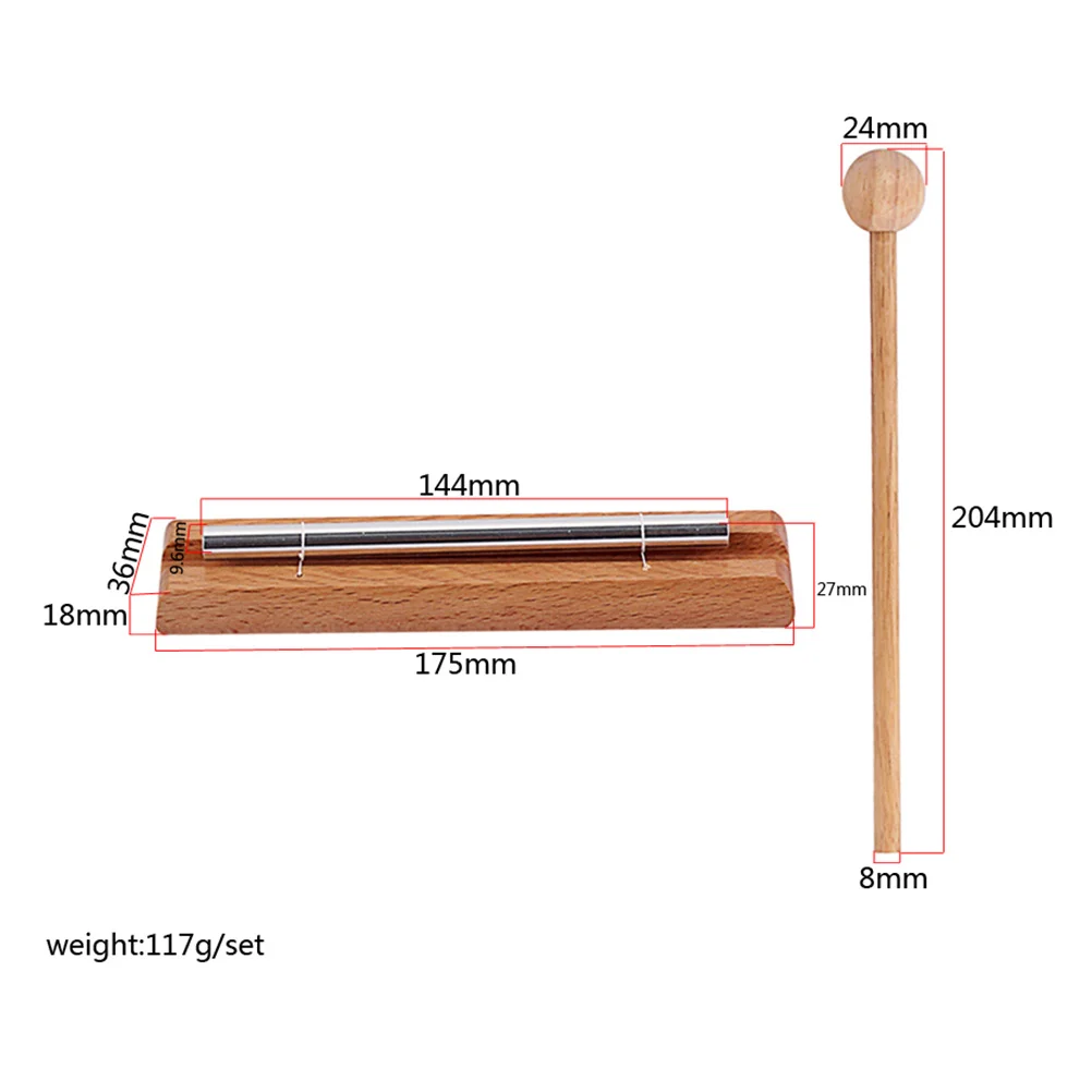 Varilla de carillón de viento, percusión duradera marrón claro para niños, para meditación en el aula, desarrollo Musical, xilófono para niños pequeños de 1 tono