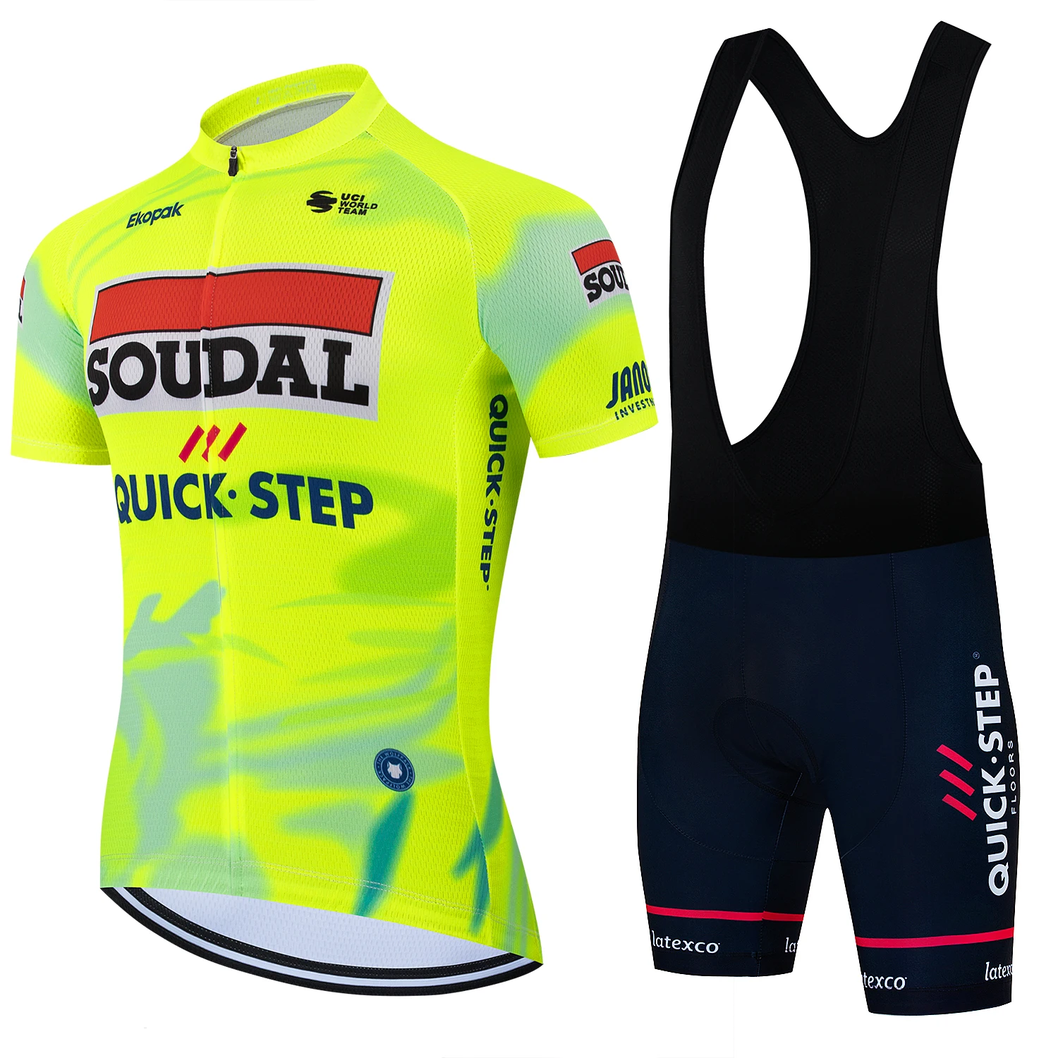 2026 Cycling Jersey Set SOUDAL Summer Ropa Ciclismo Bicycle Cycling Clothing Yellow and black Mountain Bike Jersey Sportswear