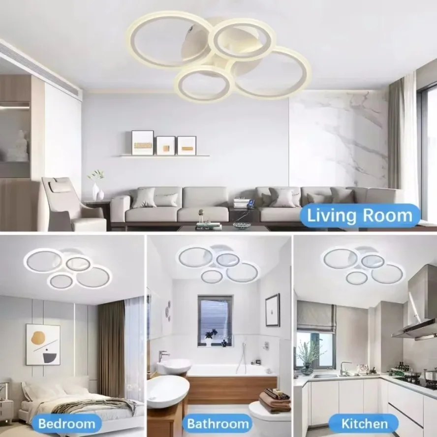 الحديثة حلقة LED ضوء السقف المنزل الثريا عكس الضوء المعيشة غرفة الطعام غرفة نوم دراسة إضاءة داخلية ديكور مصباح السقف
