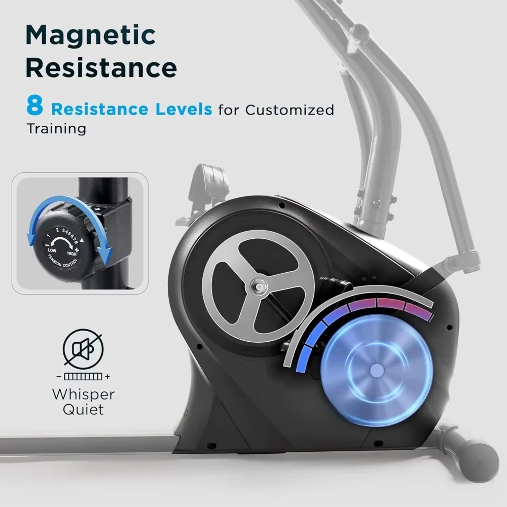 Smart Recumbent Exercise Bike Cross Trainer Arm 8-Level Magnetic Resistance Home Gym Cardio Stationary Fitness Equipment