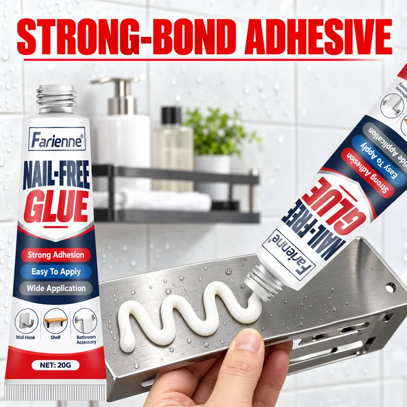 Farienne Nail Free Glue Strong Bond Construction Adhesive No Drill Mounting Glue For Wall Tile Wood Metal Home Repair
