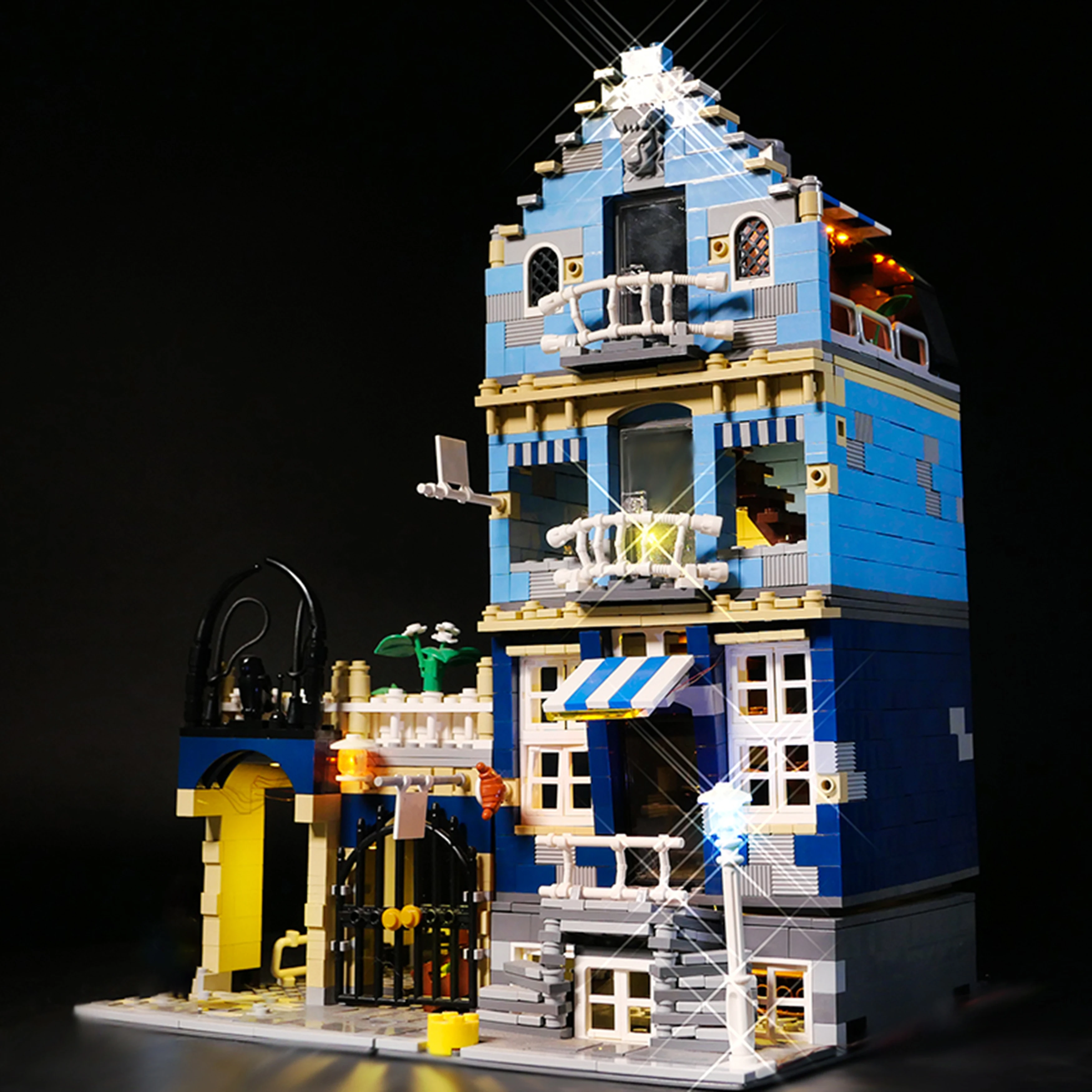 DIY-bouwsteen LED-lichtset voor 10190 Europese stijl marktstraat modulair model, verlichtingsaccessoires voor creatieve weergave