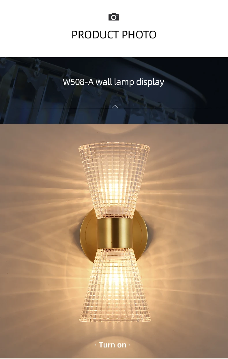 Messing Wandleuchte Kreative Luxus Wohnzimmer Hintergrund Dekor Wandleuchte Schlafzimmer Nachttisch LED Home Dekorative nordische Glaslampe – Detail 8