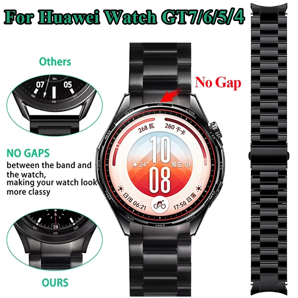 Official Luxury Metal No Gap Strap For Huawei Watch GT7/6/5/4 46mm Exclusive Stainless Steel Wristband For Huawei Watch GT7 Band