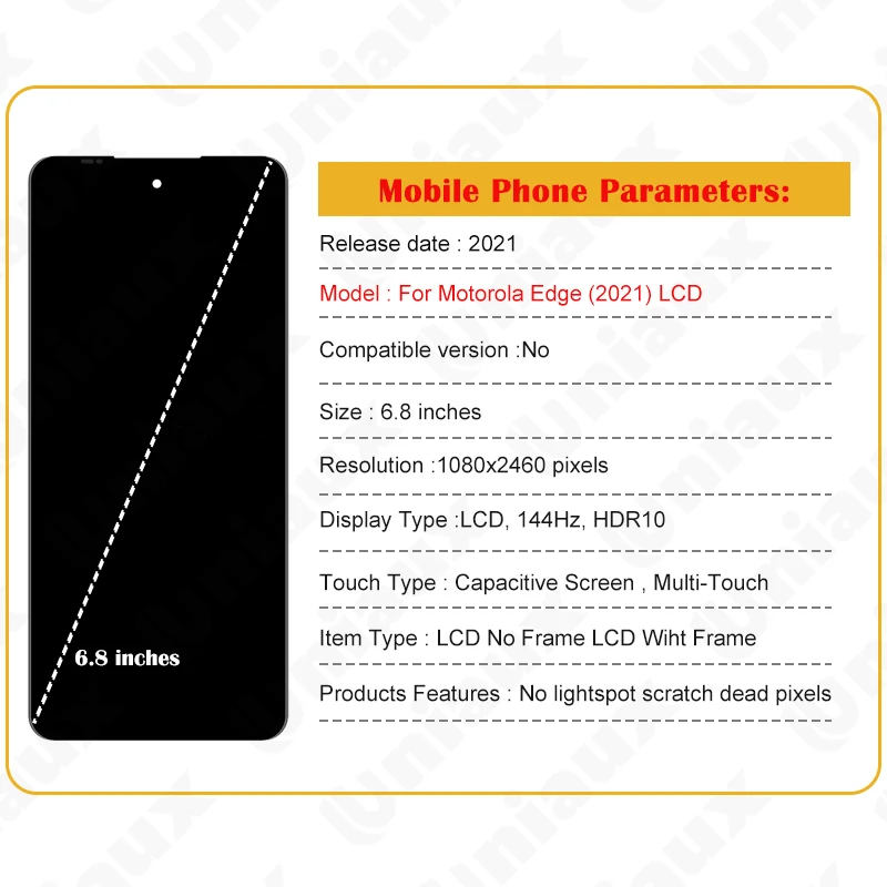 LCD Display Touch Screen Digitizer Replacement, 6.8 