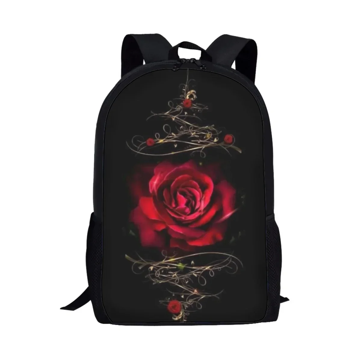 

Purple Gothic Rose Pattern School Bags for Girls Teenager Shoulder Backpack Trend College Student Casual Women Travel Bag