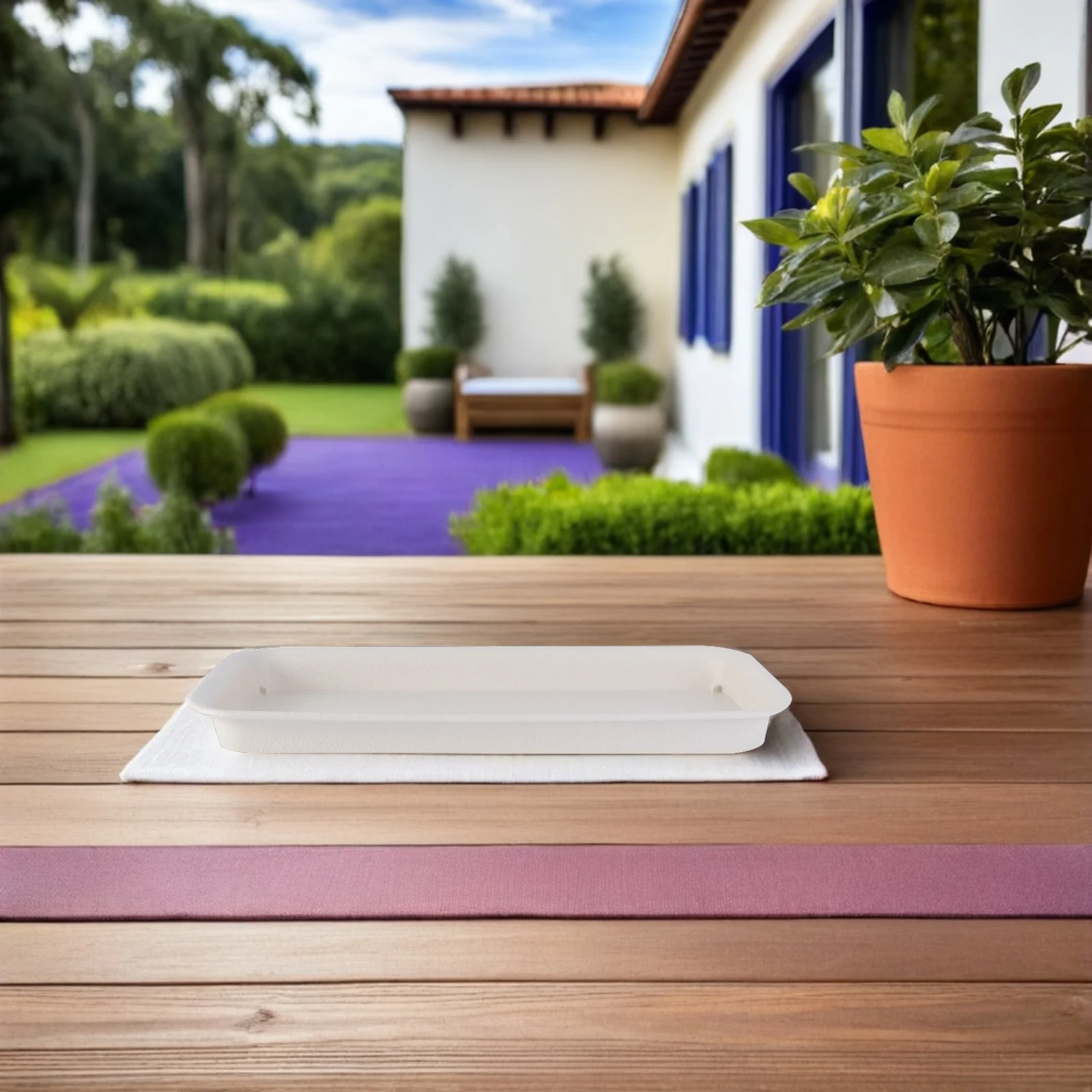 

3pcs Rectangular Flowerpot Trays Waterproof Drip Pans for Plants Potted Drainage Coasters Planters Anti Leak Durable Sun