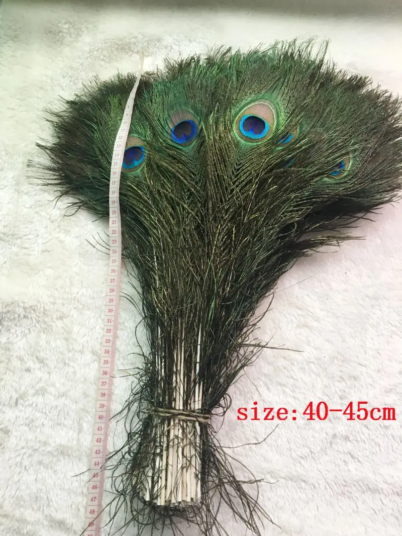 50pcs/lot Peacock Natural Feather Length 40-45cm 16-18 Wedding Wholesale Crafts Decorations for Home Hotel Decoratio