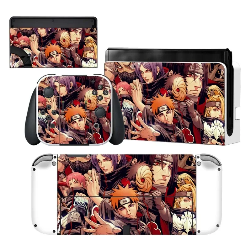 Pegatinas de Anime Naruto, carcasa protectora para Nintendo Switch, accesorios Oled, Protector de consola de juegos Akatsuki, pegatina de piel