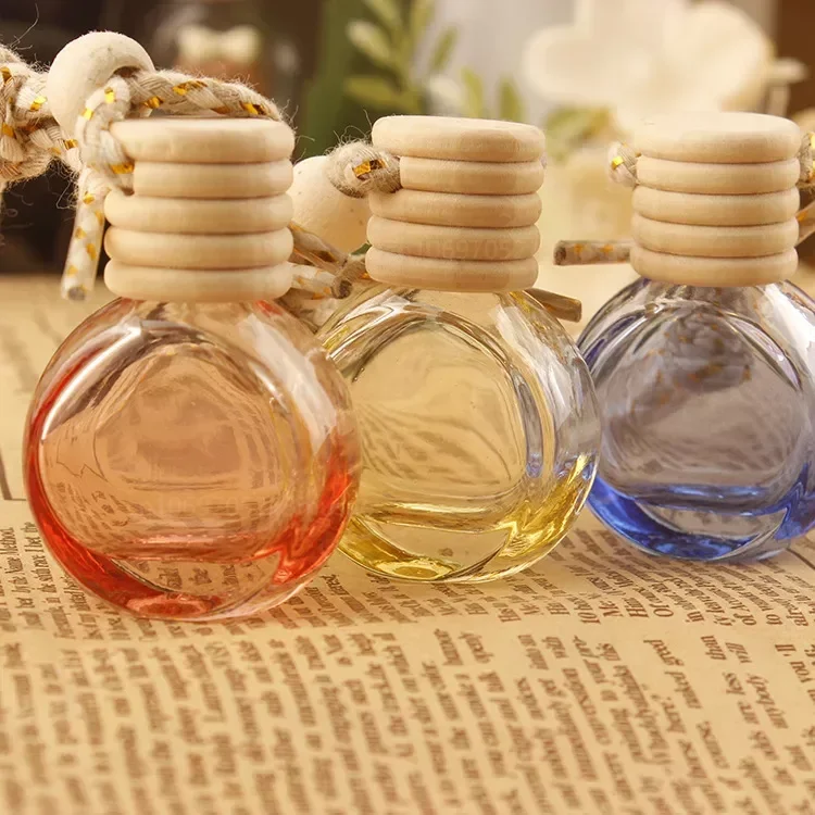 10ml Refillable Perfume Bottles Glass Essential Oil Bottle Cosmetics Sample Test Container Car Air Freshener Hanging Bottle