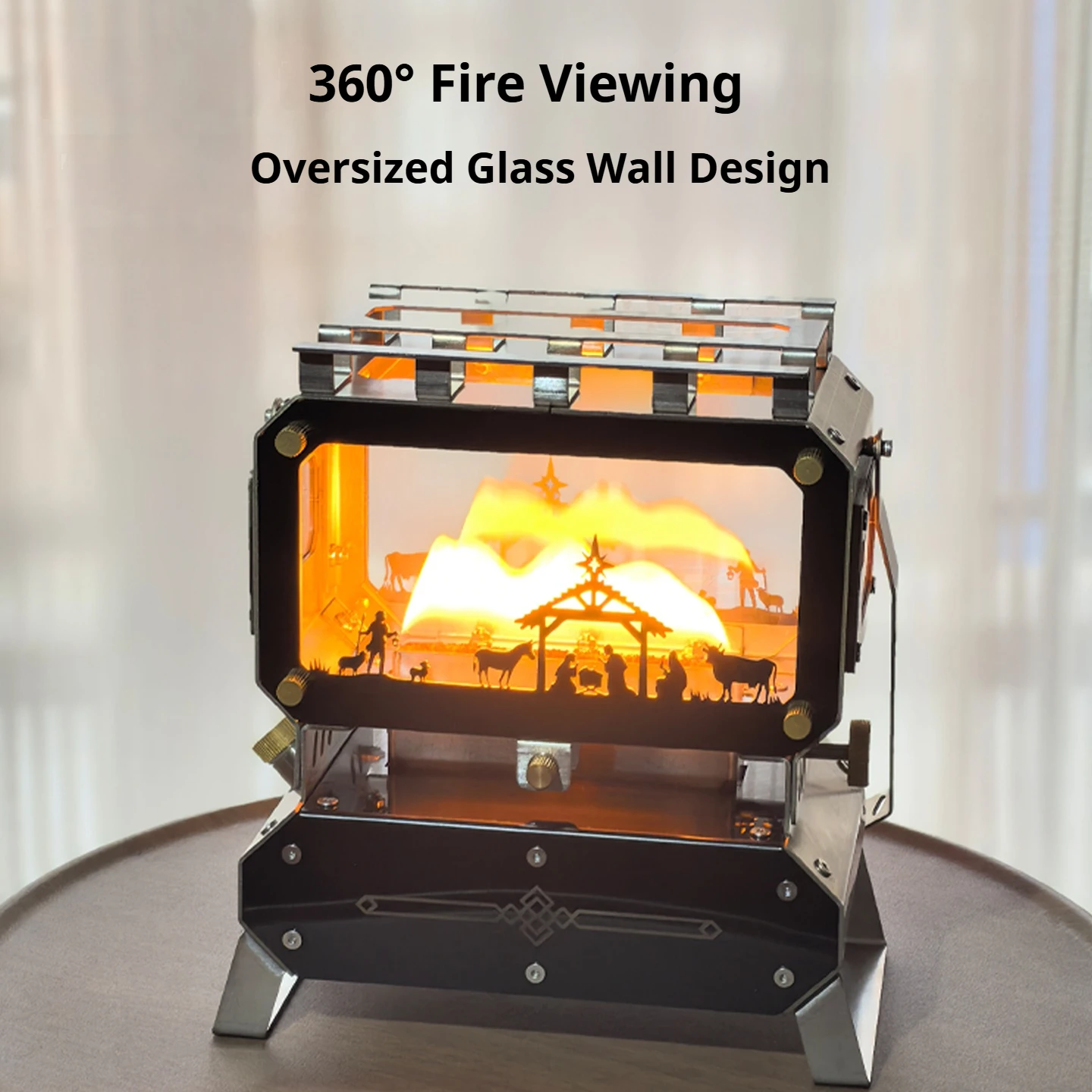 مصباح الكيروسين الصغير موقد عرض الحريق 304 الفولاذ المقاوم للصدأ مصباح زيت موقد طوي منضدية المحمولة شنق التخييم موقد التدفئة #2