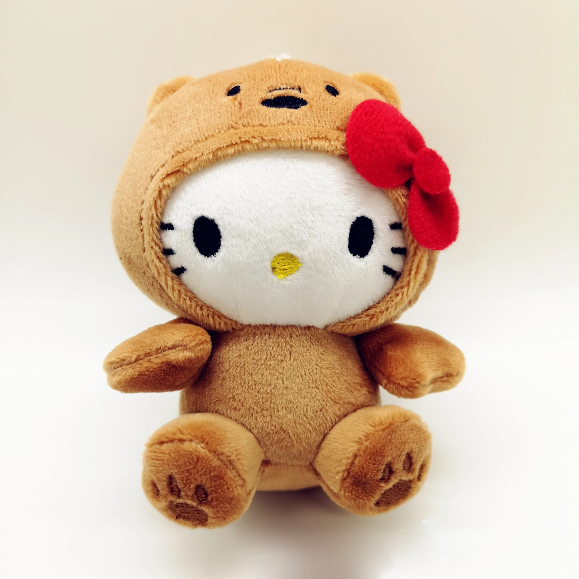 Sanrio-Llavero de Hello Kitty para niños, oso blanco de 10Cm, juguete de peluche de Anime, Panda, muñeco de peluche suave, colgante, regalos