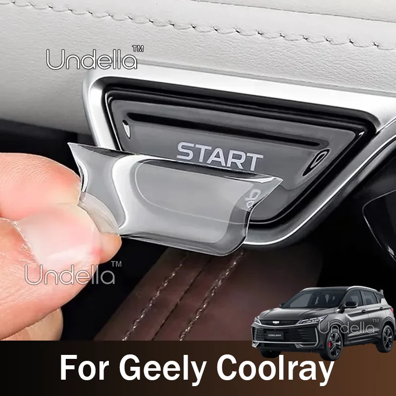 For Geely Coolray 2026 2025 Coolray Plus Car One Key Start Button Protective Transparent Sticker Anti Scratch Car Accessories