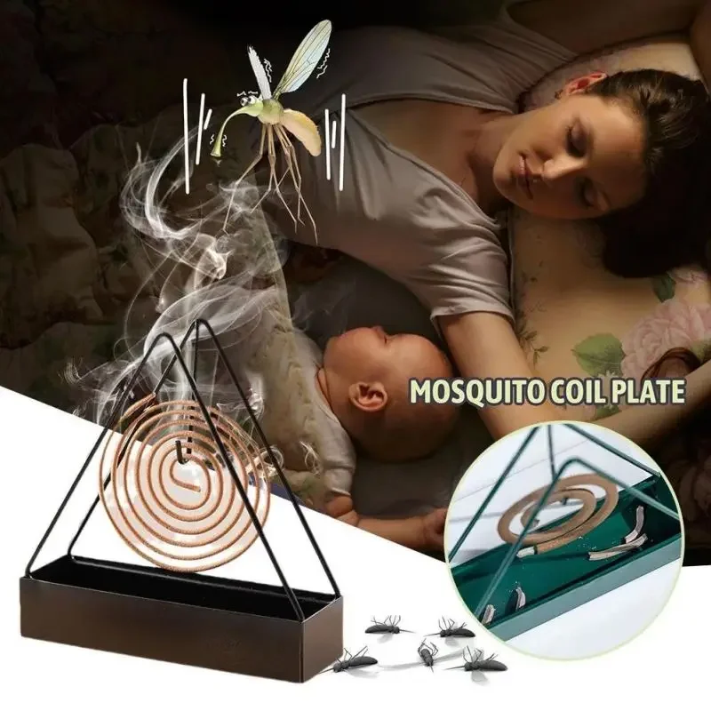 Iron Triangle Hanging Mosquito Coil Rack Multifunctional Incense Tray Household Anti-Slip Mosquito Repellent Hanging Tank