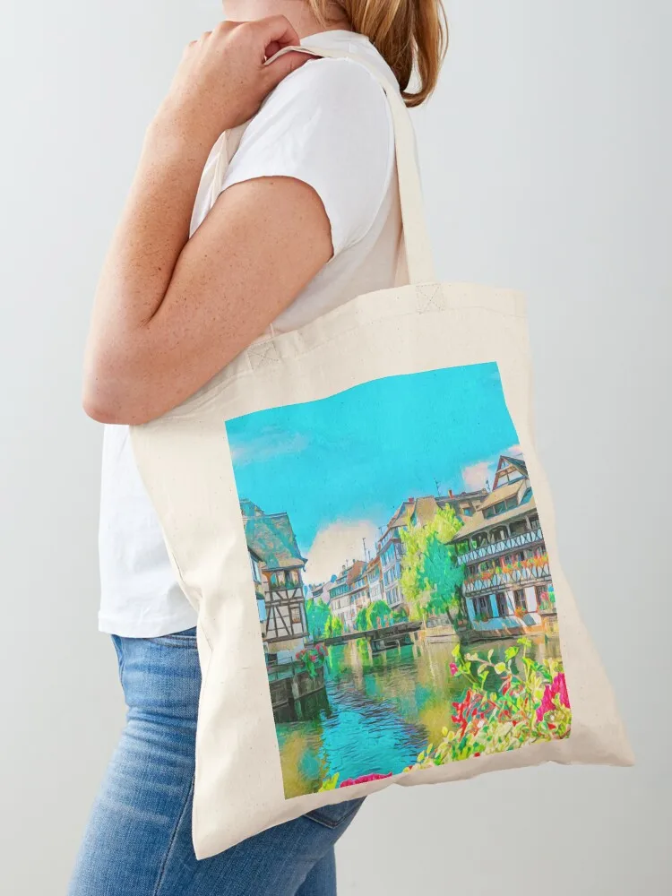 Strasbourg Streets Tote Bag eco bag folding custom bags bags luxury women