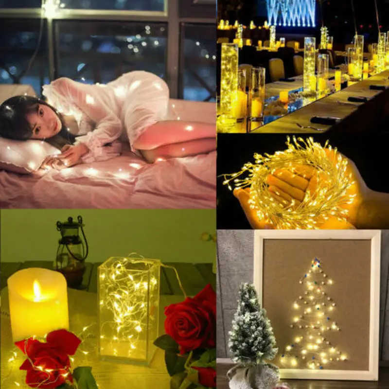 3M 5M Copper Wire LED USB Remote Control String Lights Firecracker Fairy Garland Lamp for Christmas Window Wedding Party Decor