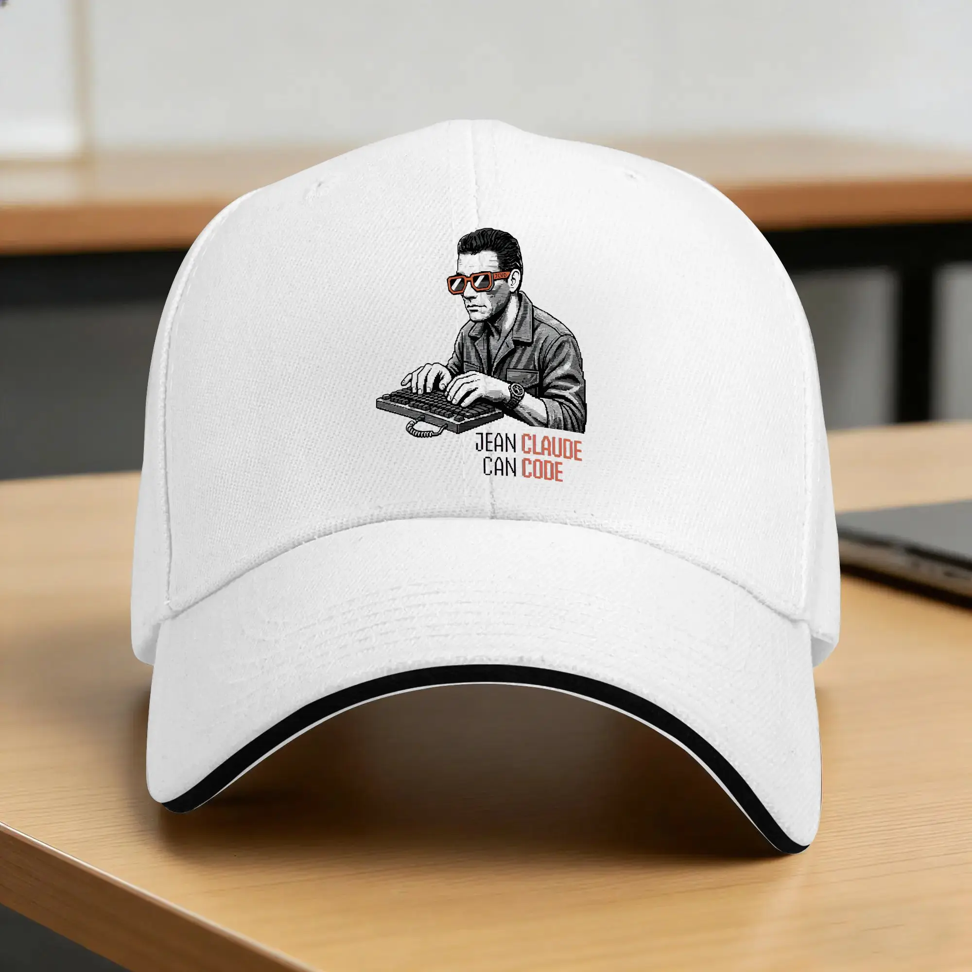 Jean Claude Van Damme Can Code Retro Pixel Art Baseball Cap y2k Funny Trucker Hat Summer Men Adult Hunting Camping Baseball Caps