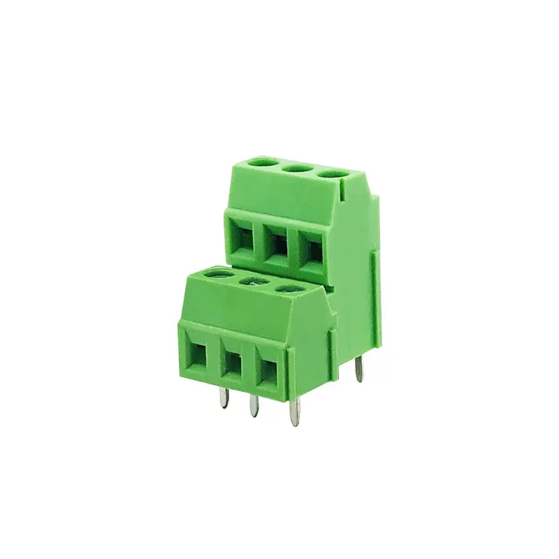 128HL-3.81mm デュアルレベルPCB端子 - 高/低スタッカブル2P/3Pネジコネクタ/メーカー直販価格・数量割引