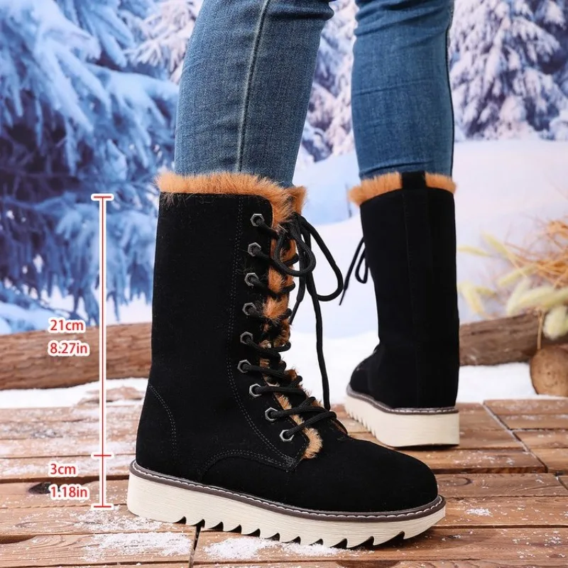 

2026 New Fashion Cowhide Leather Snow Boots Australia Classic Women High Boots Warm Winter Shoes for Women Plus Siz 41 42 43