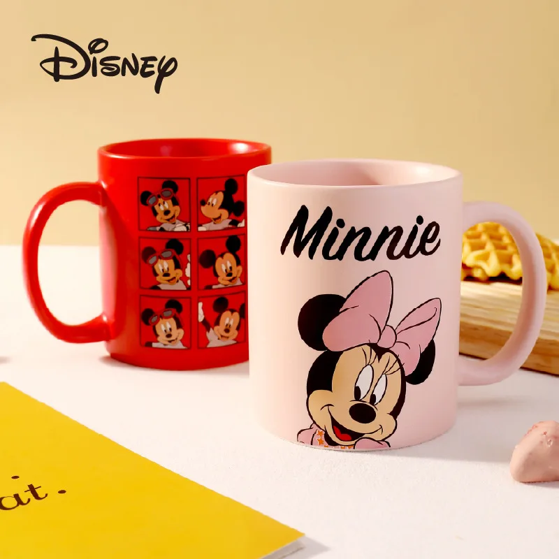 Kawaii Disney Anime Cartoon Mickey Minnie Mouse Donald Daisy Duck Action Figure Toy Ceramic Cup Mug Milk Cup Boys and Girl Gifts