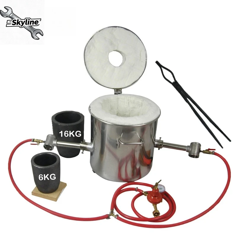 

16KG/35.27LBS Propane Metal Melting Forge Furnace With 2 Pot Suitable Metal Scrap Recycling And Precious Metal Casting