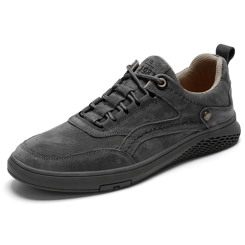 Genuine Leather Men Shoes Antiskid Fashion Sports Casual Sneakers Size 38-44