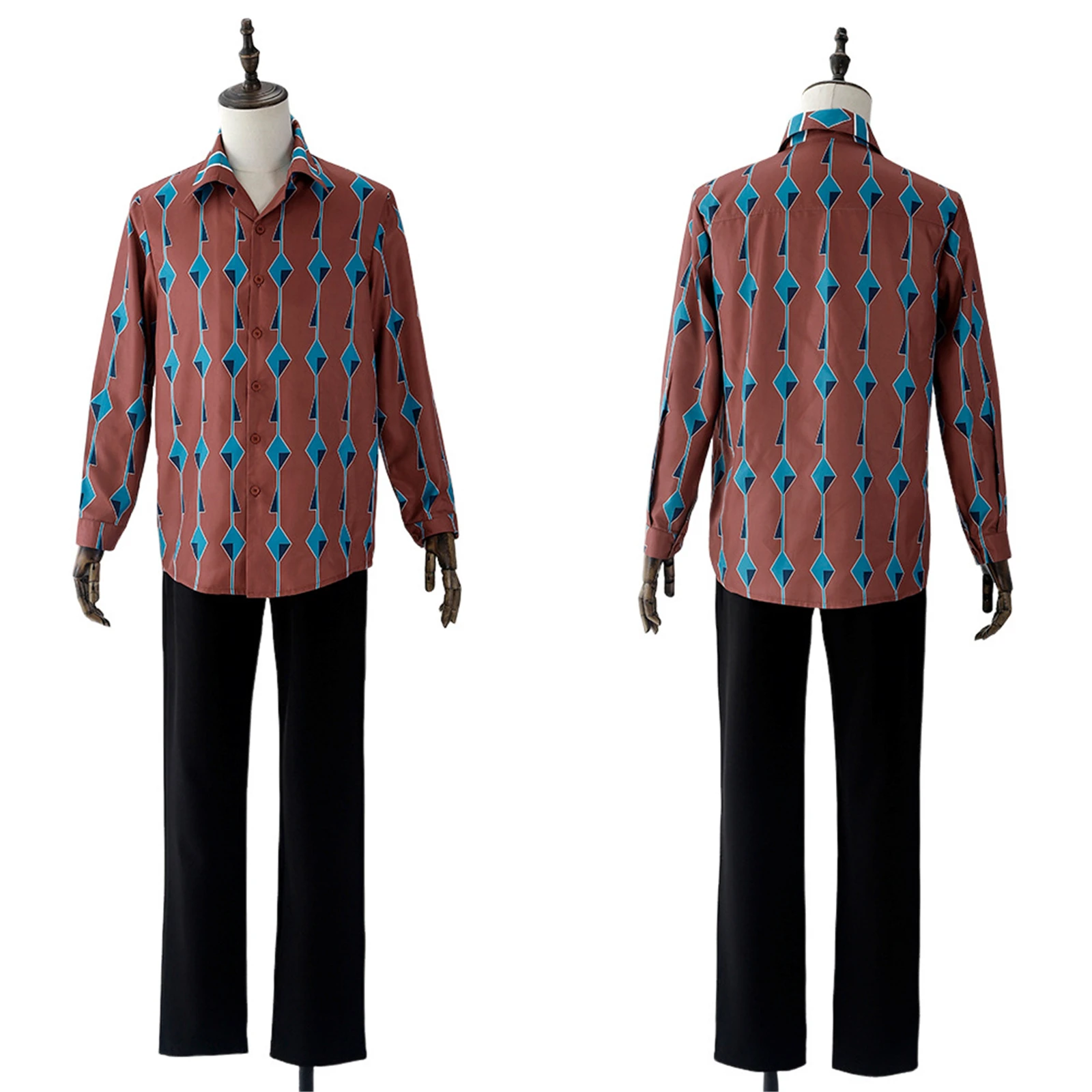 أزياء ناجومو يويتشي للرجال أزياء ساكاموتو التأثيرية باروكات الأيام عباءة قميص وسراويل موحدة بدلة الهالوين وحفلات الكريسماس #4