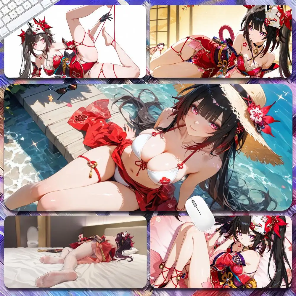 Honkai Star Rail Sparkle Mouse Pad Gamer Keyboard Mat Pads Gaming Desk Protector Laptops Large Mousepad Cartoon Deskmat