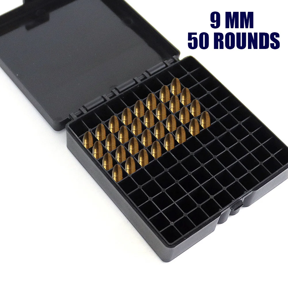 Tactical Ammo Box 50/100 Rounds Bullets Can - 9mm Quick-Access Cartridge Case with Flip Lid for Shooting, Range Training​ image 6