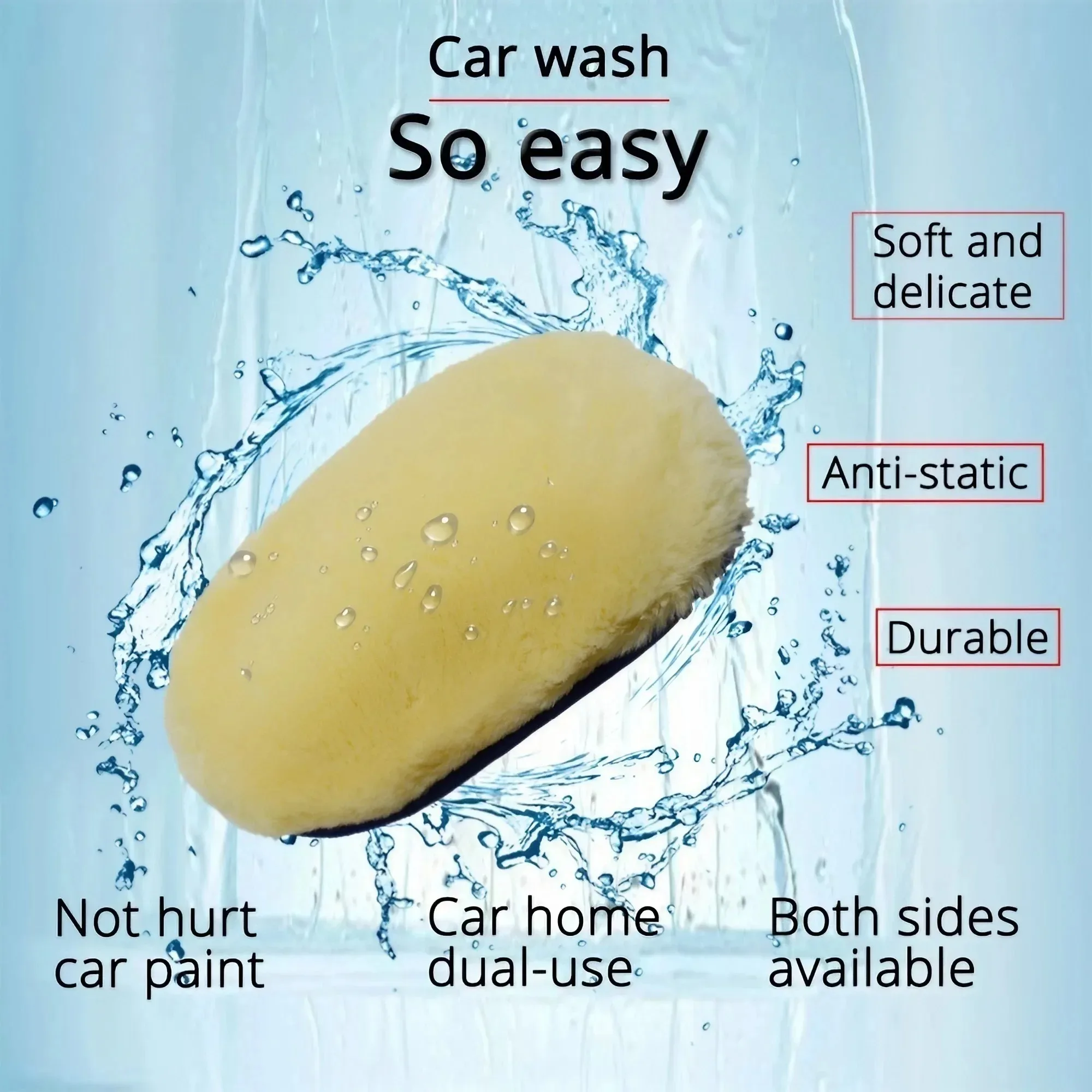 Car Shaped Soft Wool Wash Mitt, Multifunctional Microfiber Cleaning Glove for Car, Motorcycle, Engine, and More