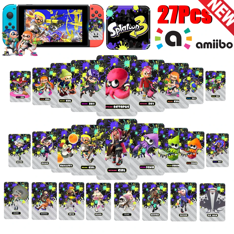 New Amiibo Card Hot Game Animal Crossing: New Horizons Splatoon 3 Figure Kawaii roles NS Switch 3DS Set Collect Mini NFC Cards