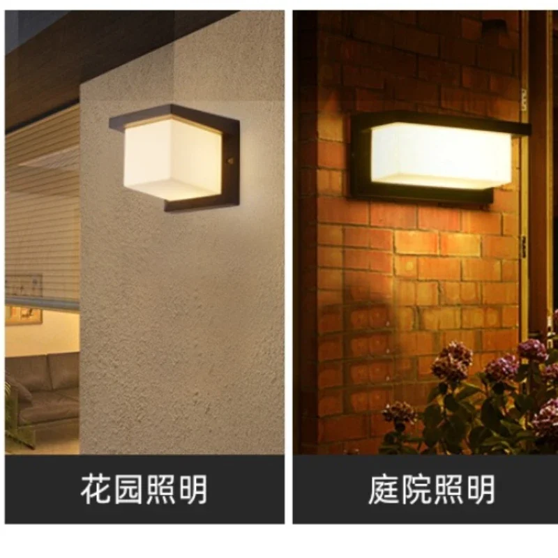 LED Outdoor Wall Light com Sensor de Movimento, Lâmpada de parede impermeável, Varanda, Jardim, Villa, Pátio, Corredor, Portão, IP65