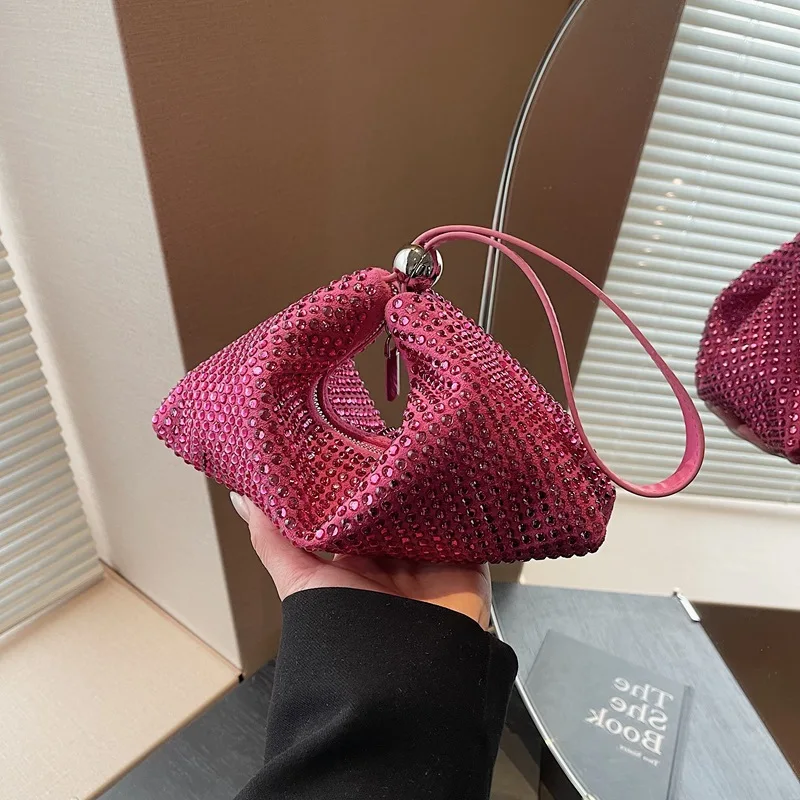 Shining Rhinestone PU Fashionable Handbag Multifunctional Women's Shoulder Bag 2025 New Commuting Women's Shoulder Bag