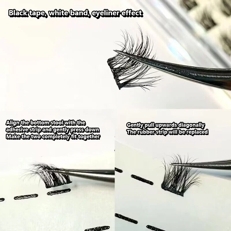 200pcs/Box Reusable Self-Adhesive False Eyelashes Glue Strip Eyelash Glue-Free Lash Adhesive Tape Professional Makeup Tools