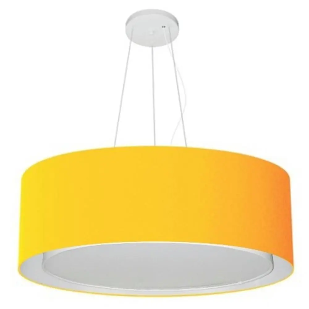 Md-4126 Double Cylindrical Pendant Chandelier Dome Fabric 80x30cm Orange-Bivolt