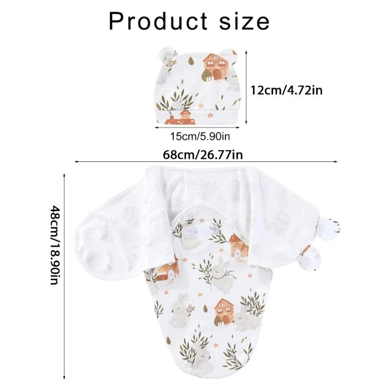 J15U أكياس الطفل الأساسية مع قبعة تنفس كيس النوم أكياس النوم بطانية قطن لحديثي الولادة 0-6 أشهر