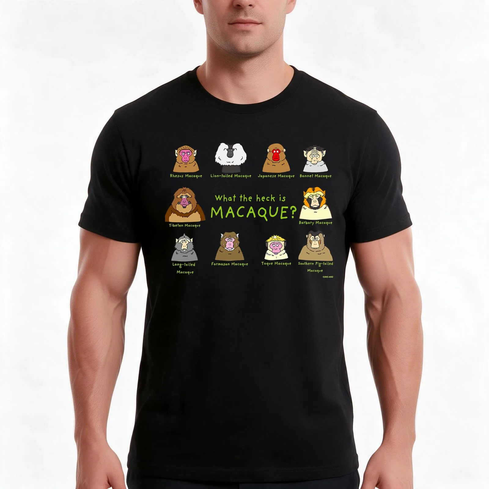Macaques T-Shirt Summer Casual Cotton Tee Oversized Streetwear Tops Vintage Graphic Print Loose Fit Short Sleeve