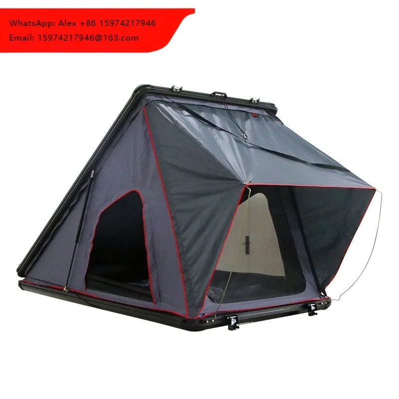 3-4 Person Camping Roof Top Tent 4x4 Waterproof Roof Aluminum Triangle Hard Shell Car Rooftop Tent Hard Shell RTT