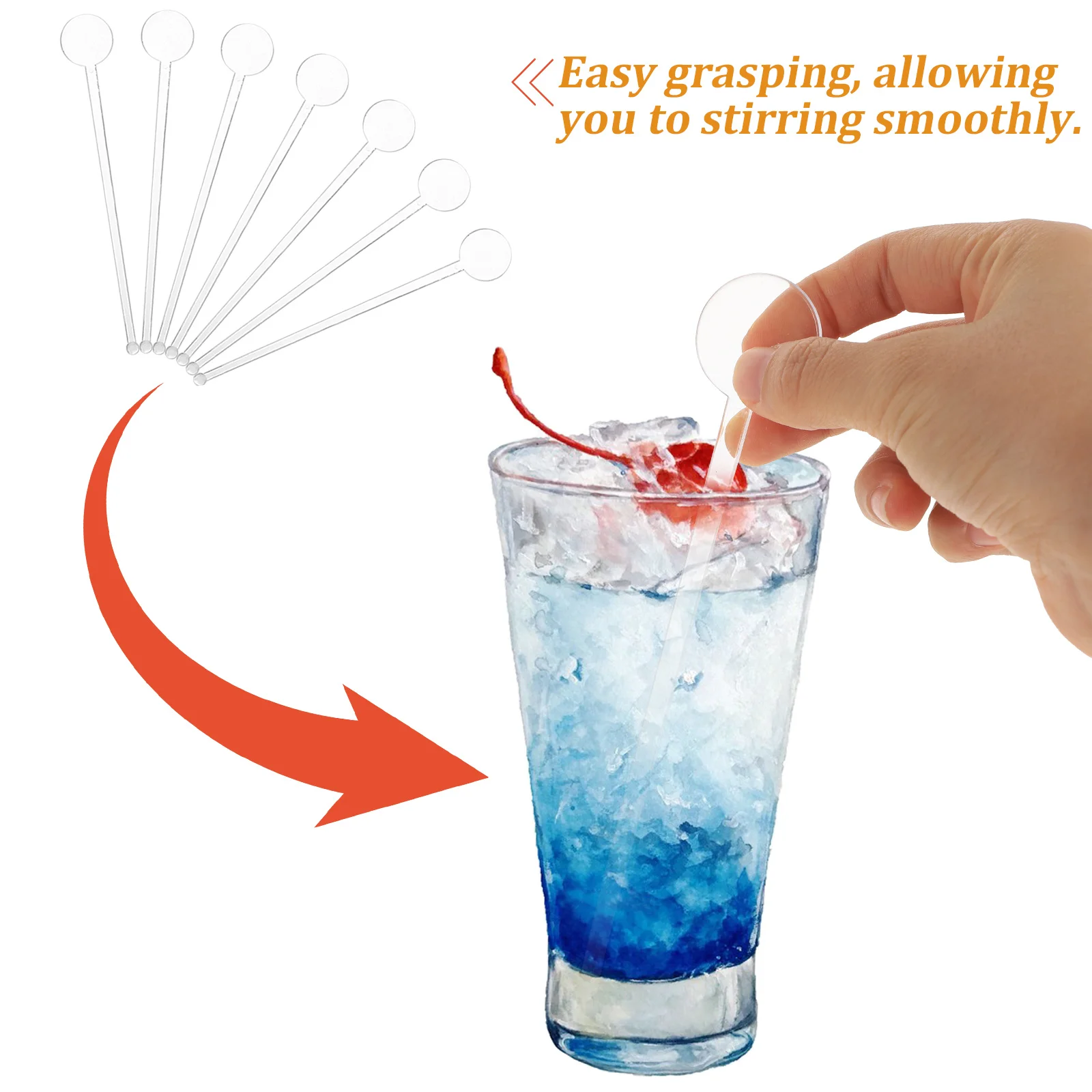 80 Pcs Stirring Rod Beverage Sticks Beverages Printable Coffee Stirrers Drink Cocktail Plastic Swizzle Whisk