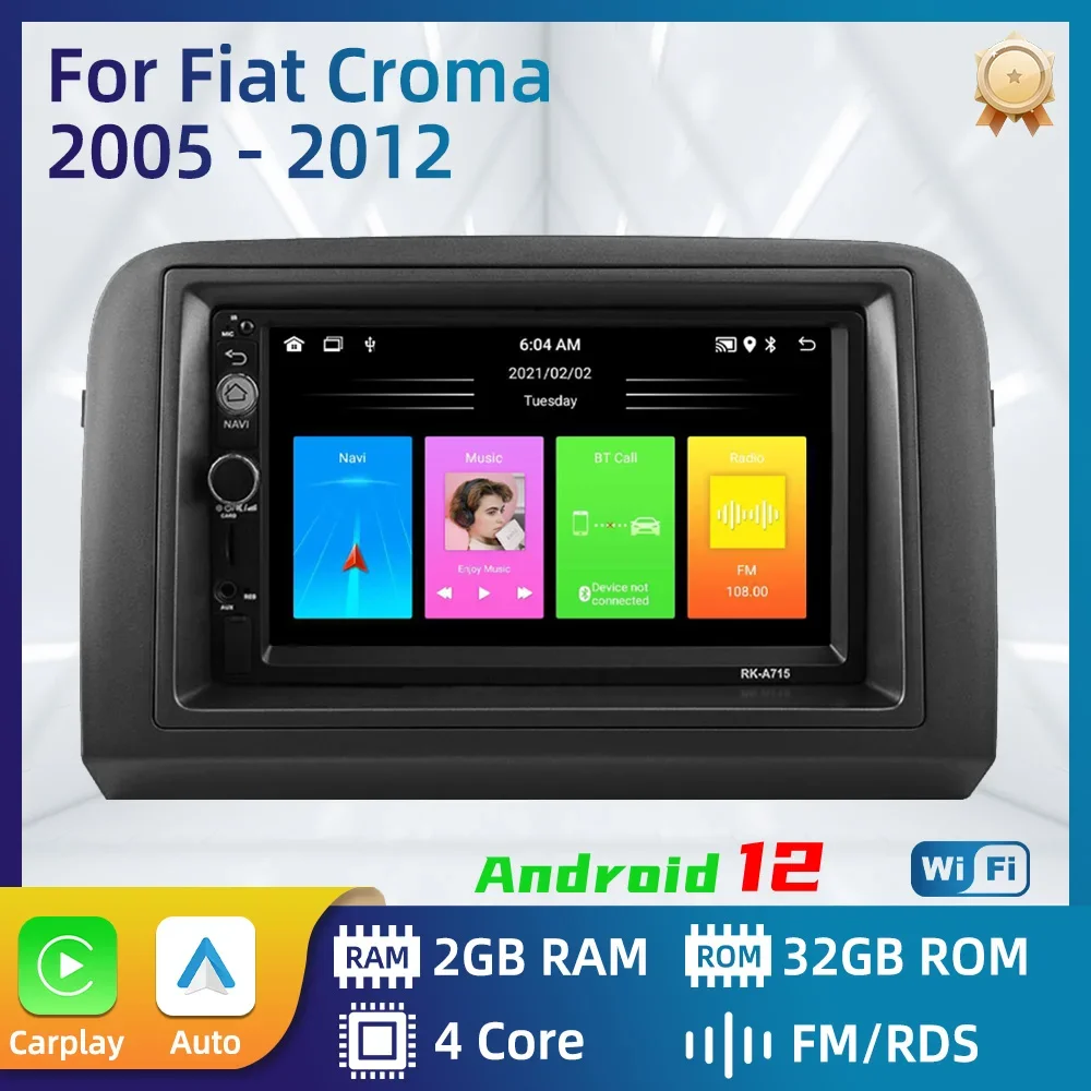 

7" Car Radio For Fiat Croma 2005 - 2012 Android Stereo Multimedia Player GPS Navigation Carplay Android Auto Head Unit Autoradio