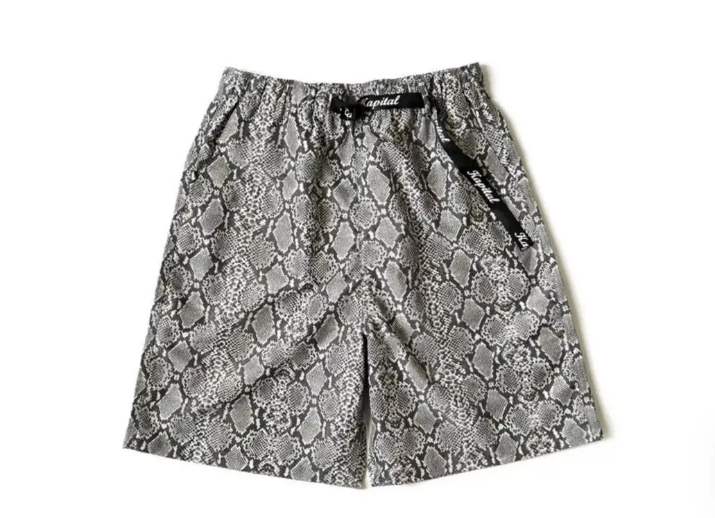 2026 KAPITAL Snake Pattern Breathable Unisex Loose Casual Shorts DK1122