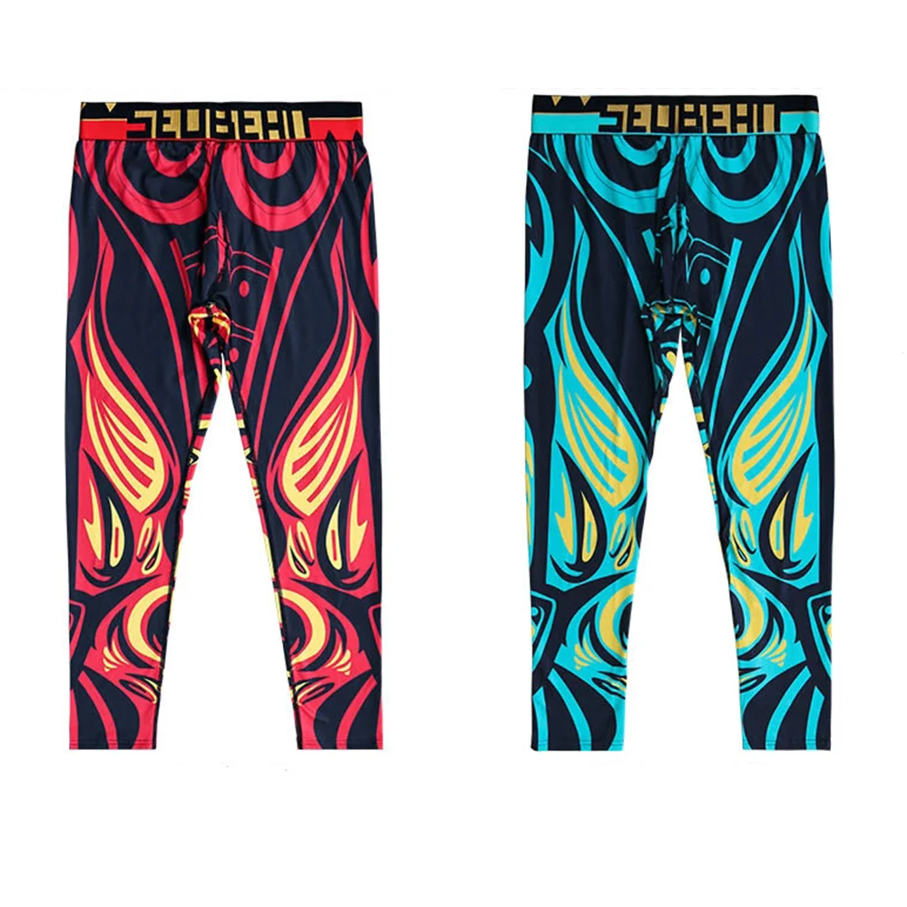 

Compression Pants Men's Running Print Quick Dry Leggings Gym Basic Layer Workout Tights