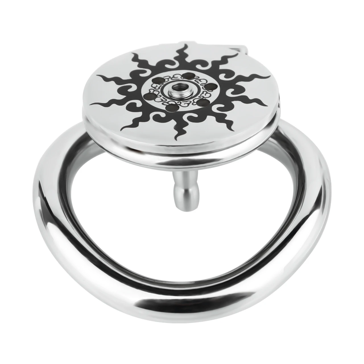 FRRK الساخن تدوير الشمس الذكور جهاز العفة المسطحة ثلاثي الاتجاه بولي حزام حزام حزام الإحليل القسطرة حلقات القضيب BDSM الجنس لعب الرجال الأزواج #4