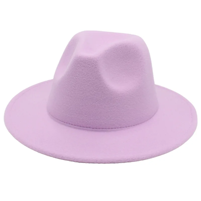 Cappelli Fedora da donna classici autunno inverno cappello da gentiluomo in feltro Jazz per uomo cappello da donna a tesa larga piatto da chiesa