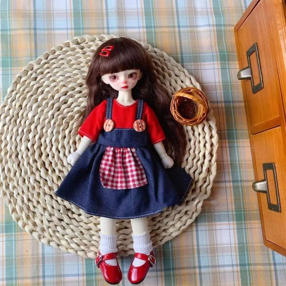 Handmake 人形エレガントなドレスかわいいファッションジーンズスカート服ミニ帽子バッグベレー帽 1/6 BJD 30 センチメートル人形