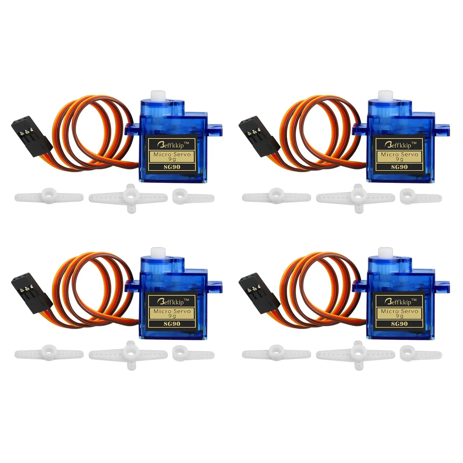 

4Pcs SG90 9g Micro Servos for RC Robot Helicopter Airplane Controls Car Boat
